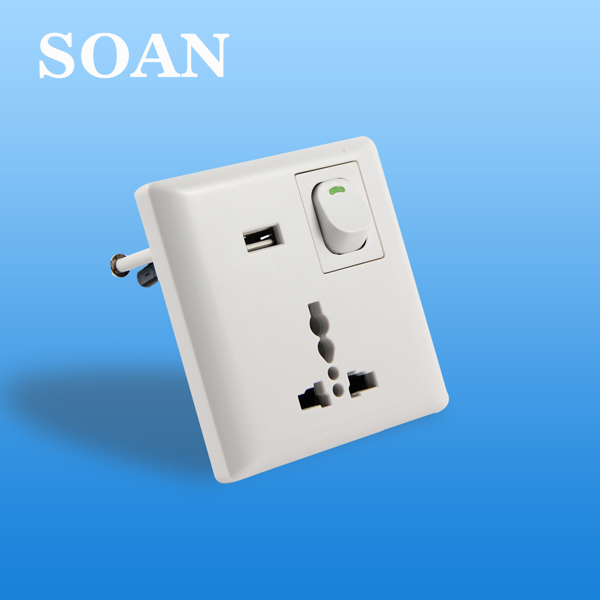 供應(yīng)索安USB開關(guān)插座，智能充電再升級